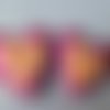 X 2 embellissement autocollants coeur 3d motif strass en feutrine 4,2 x 3,8 cm 