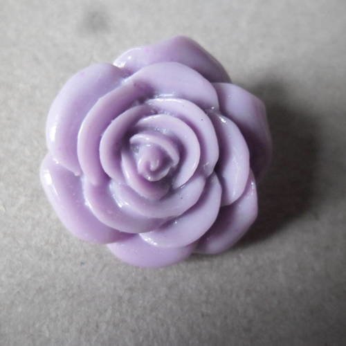X 1 bouton pression(bijou)fleur mauve en résine 21 mm 
