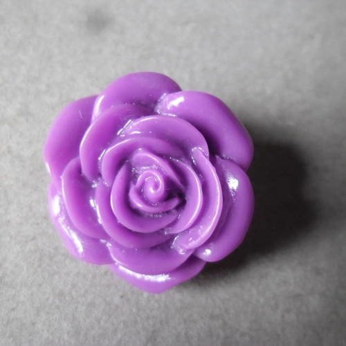 X 1 bouton pression(bijou)fleur violette en résine 21 mm 