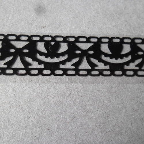 X 1 mètre de ruban adhésif noir motif noeud masking tape repositionnable 15 mm 
