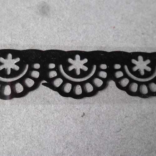 X 1 mètre de ruban adhésif noir motif fleur masking tape repositionnable 15 mm 