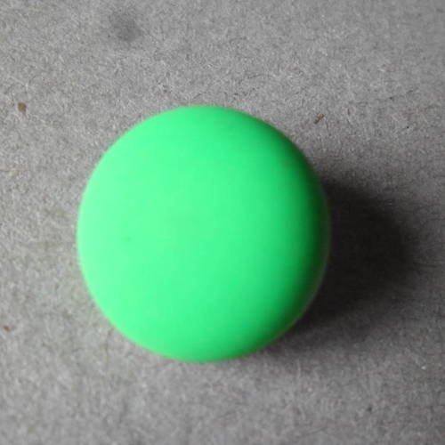 X 1 bouton pression(bijou)rond résine vert fluo métal argenté 18 mm 