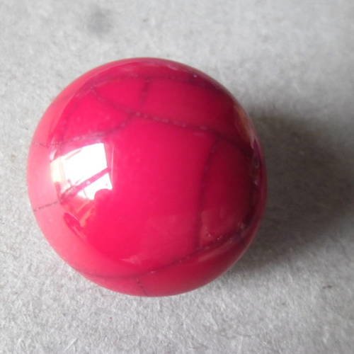 X 1 bouton pression(bijou)rond résine rouge à motif métal argenté 18 mm 