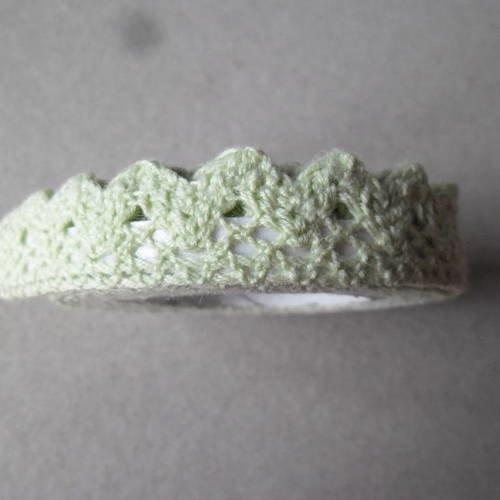 X 1,70 mètre ruban adhésif dentelle vert clair coton ajouré repositionnable 1,5 cm 
