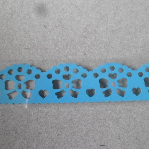 X 1 mètre ruban adhésif masking tape dentelle motif nœud bleu 15 mm 