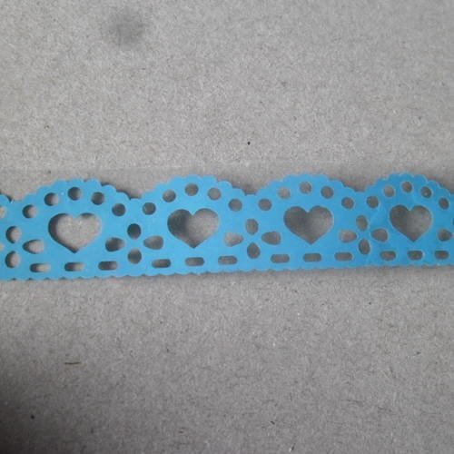 X 1 mètre ruban adhésif masking tape dentelle motif coeur bleu 15 mm 