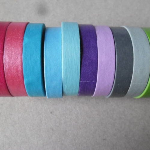 10 fois 5 mètres mixte rubans adhésif washi masking tape multicolore repositionnable 7 mm a 