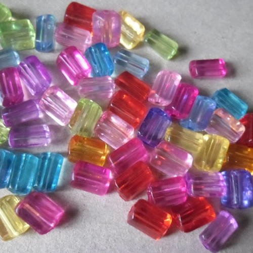 X 20 mixte perles intercalaires forme losange multicolore acrylique 11 x9 mm 