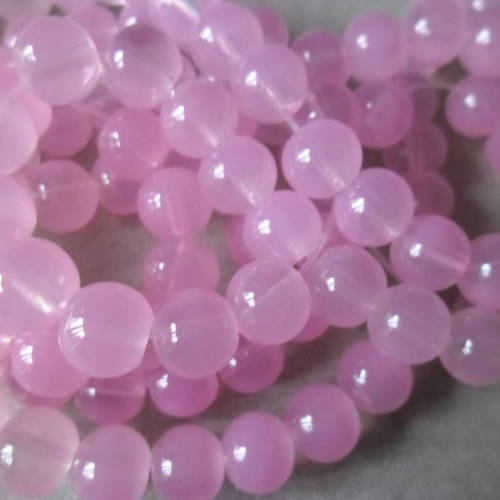 X 10 perles en verre ronde couleur rose 8 mm 