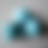 X 2 perles  spacer turquoise bleu sans noyau 14 x 8,5 mm 