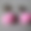 X 5 nez de sécurité triangle velours rose pour poupée/peluche/doudou+embouts plastique 15 x 12 mm 