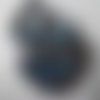X 1 bouton pression(bijou)coeur strass bleu argenté 20 x 19 mm 