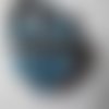 X 1 bouton pression(bijou)coeur strass bleu clair argenté 20 x 19 mm 