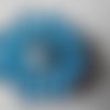 X 1 bouton pression(bijou)fleur émail/strass bleu argenté 20 mm 