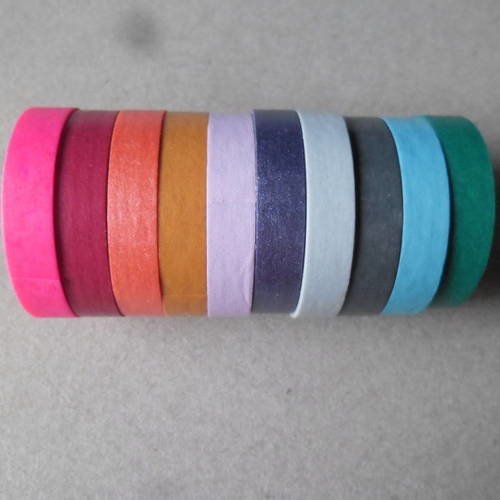 10 fois 5 mètres mixte rubans adhésif washi masking tape multicolore 0,7 mm  b 