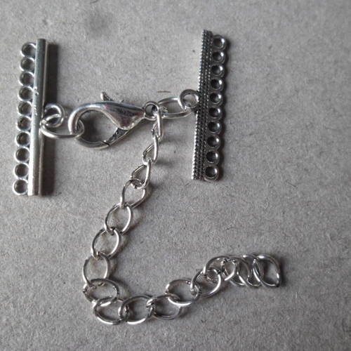 X 2 fermoirs connecteur à mousqueton métal argenté 3,2 x 2,5 cm
