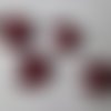X 10 camées/cabochon rond motif léopard rouge/noir pailleté à facettes à coller résine 12 mm 