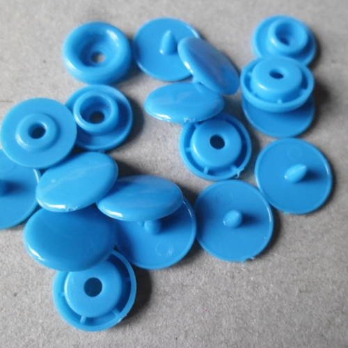 X 1 lot de 10 boutons pression  kam t5 12 mm turquoise en plastique 