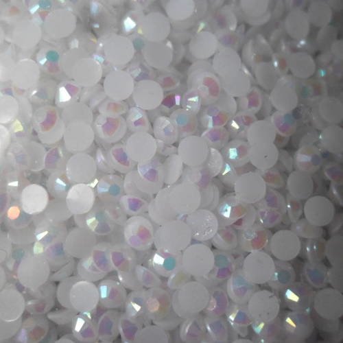 +/- 2000 strass cristal couleur blanc ab à facettes 3 mm 
