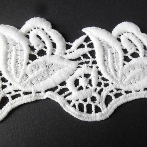 50 cm de ruban guipure dentelle vintage floral blanche à coudre polyester 5 cm 