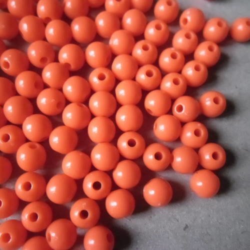 X 20 perles ronde couleur orange acrylique 6 mm 