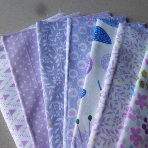 50 x 50 cm 7 mixte coupons de tissu coton patchwork ton mauve à motif 