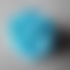 X 1 bouton pression(bijoux)forme fleur bleu en résine 21 mm 