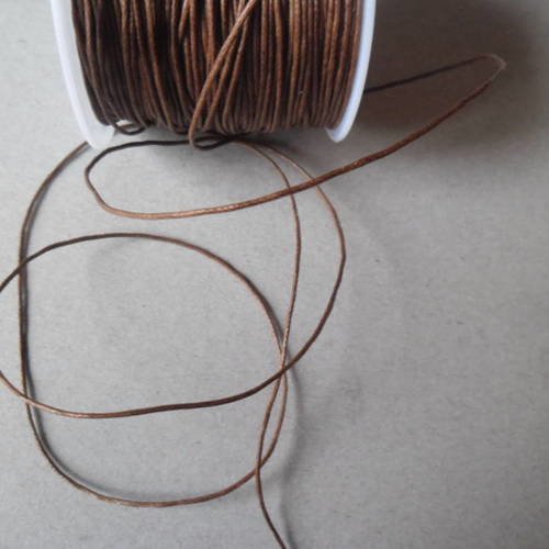 X 5 mètres de fil cordon macramé coton ciré brun 1 mm 