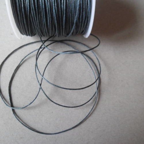 X 5 mètres de fil cordon macramé coton ciré gris foncé 1 mm 