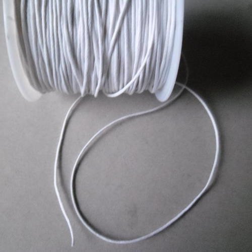 X 5 mètres de fil cordon macramé coton ciré blanc 1 mm 
