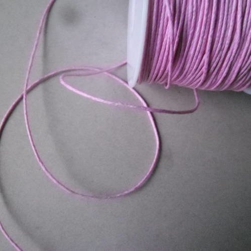 X 5 mètres de fil cordon macramé en coton ciré rose 1 mm 