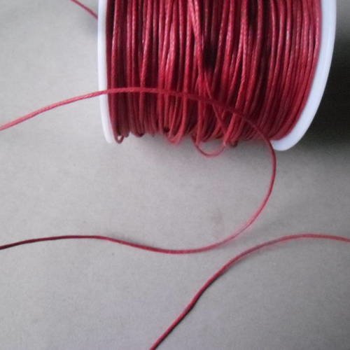 X 5 mètres de fils cordons macramé coton ciré rouge 1 mm 
