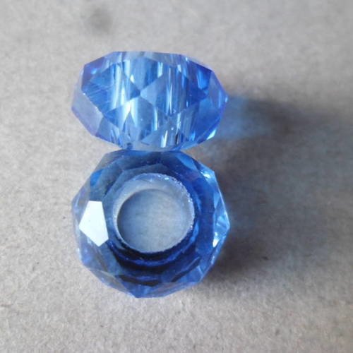 X 2 perles en verre couleur bleu foncé à facettes 14 x 8 mm 