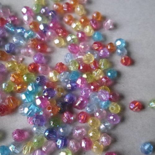 X 50 mixte perles bicones multicolore ab acrylique 4 x 4 mm 