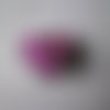 X 1 bouton pression(bijou)coeur strass/perle rose argenté 22 x 22 mm 