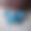 X 1 bouton pression bijou click papillon strass bleu argenté 20 x 19 mm 