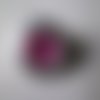 X 1 bouton pression bijou click fleur strass rose argenté 2 cm 