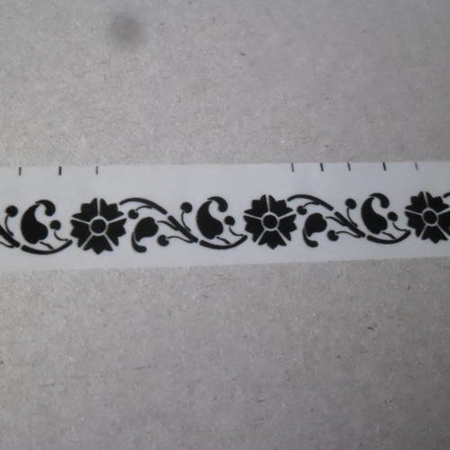 X 10 mètres de ruban adhésif masking tape blanc motif fleur noir semi-transparent repositionnable 15 mm 