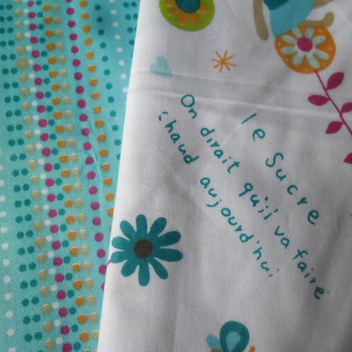 100 x 50 cm 2 mixte coupons de tissu coton patchwork baby boys à motif multicolore 