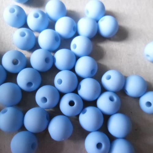 X 15 perles ronde couleur bleu acrylique 8 mm 