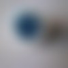 X 1 bouton pression click rond motif étoile strass pailleté bleu foncé/blanc ab argenté 18 mm 