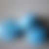 X 5 perles spacer ronde semi-plate bleu effet craquelé 18,5 mm 