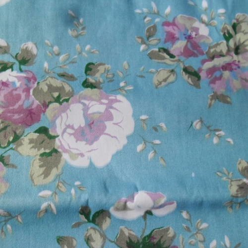 50 x 50 cm coupon de tissu coton patchwork bleu motif fleur 