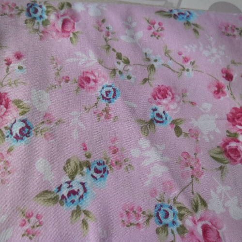 50 x 50 cm coupon de tissu coton patchwork rose motif fleur 