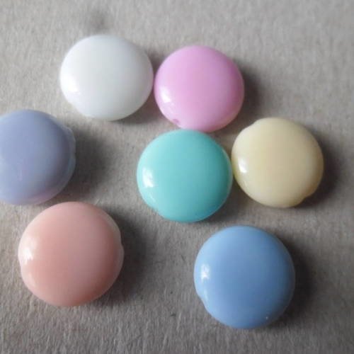 X 50 mixte perles plate multicolore pastel acrylique 12 x 12  mm