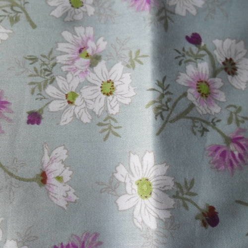 50 x 100 cm 1 coupon de tissu coton patchwork bleu à motif fleur 