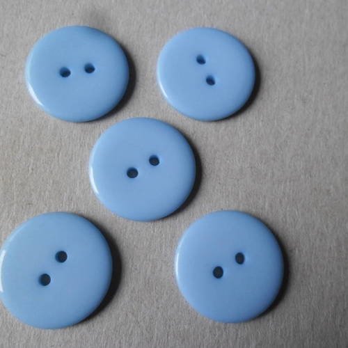 X 10 boutons résine rond couleur bleu 2 trous 23 mm 