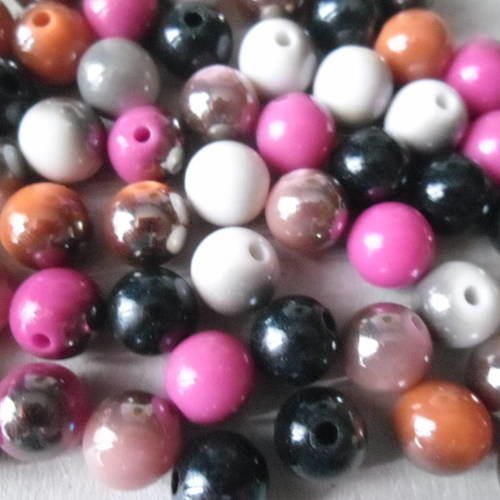 X 20 mixte perles intercalaires multicolore scintillante acrylique 10 mm 