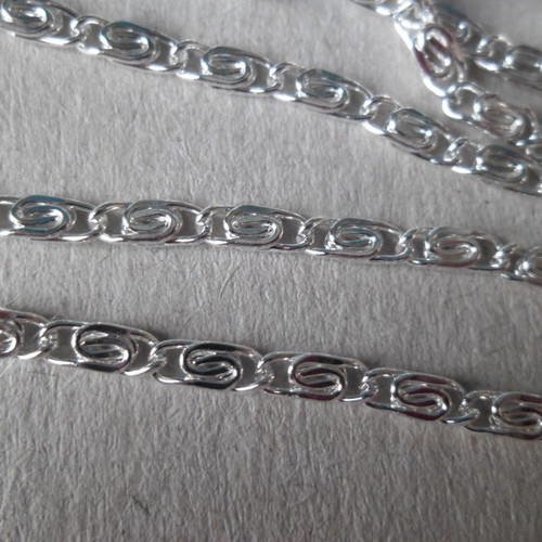 X 5 mètres de magnifique chaîne à maillon argenté 2 x 7 mm 