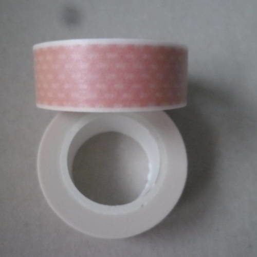 X 10 mètres de ruban adhésif papier masking tape rose à motif repositionnable 15 mm 